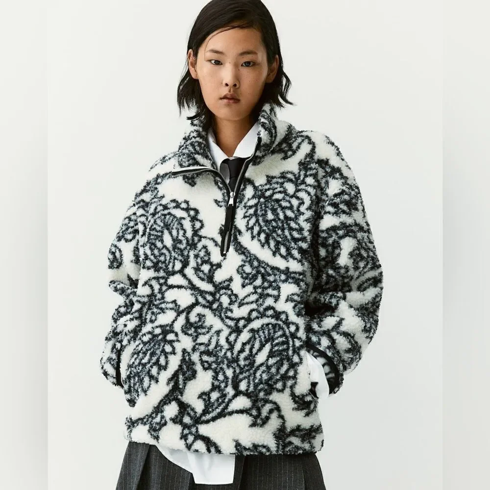 H&M Half-Zip Teddy Jacket